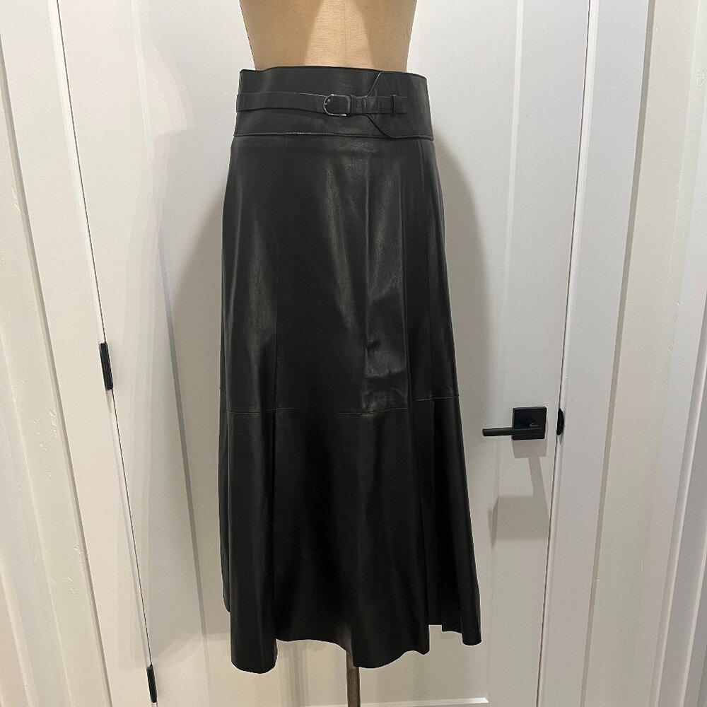 Massimo Dutti NWT A-Line Piel Leather Skirt, M